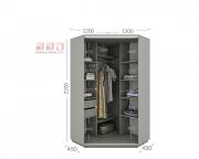 Stūra skapis (220x120x120) 2 DSP