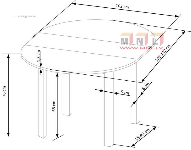 Galds RINGO kasmir/melns 