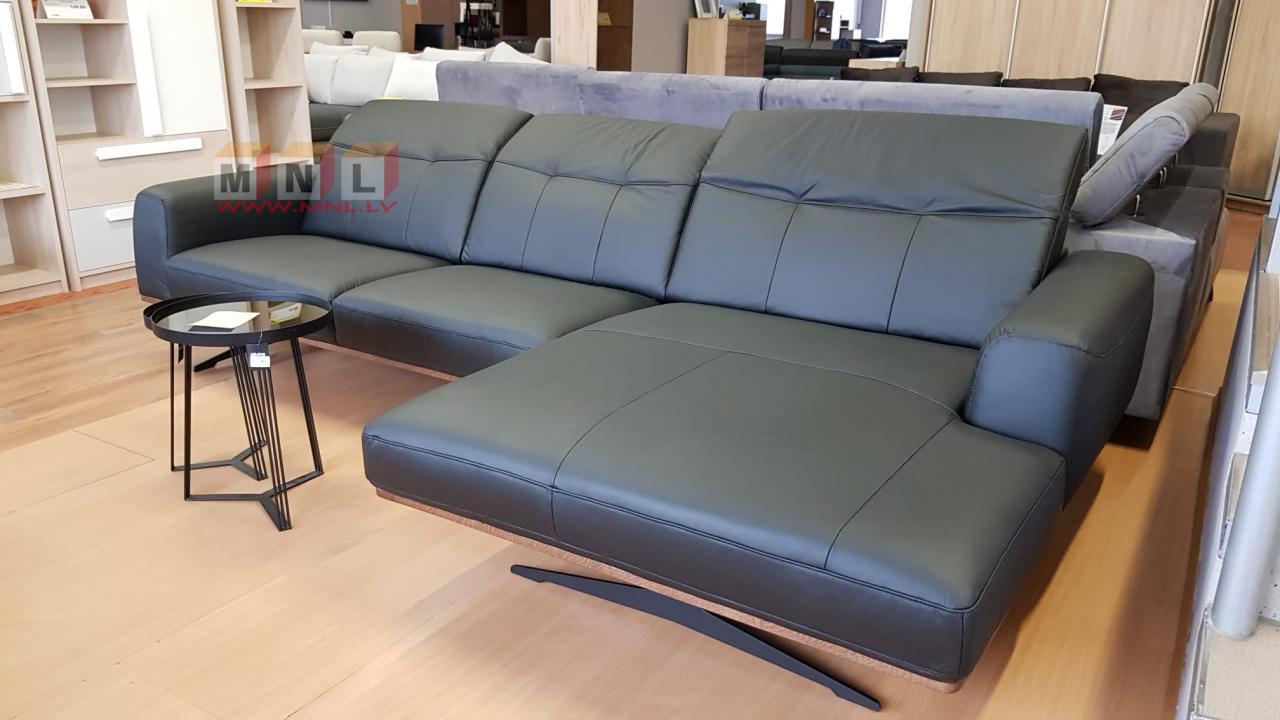 Ādas stūra dīvāns